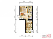 70平一室一厅户型图