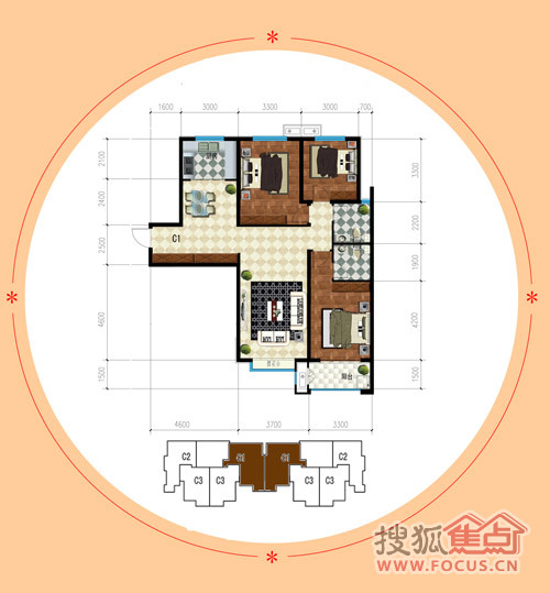 公园时代三居户型图赏析-公园时代-保定搜狐焦点业主论坛