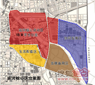 五大功能区      通州城区规划面积155平方公里,目前已开发70平方