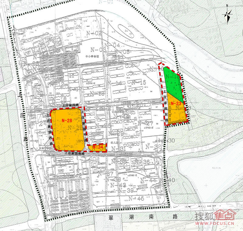 西郊农场上庄n23,n28,n34地块用地控规调整公示