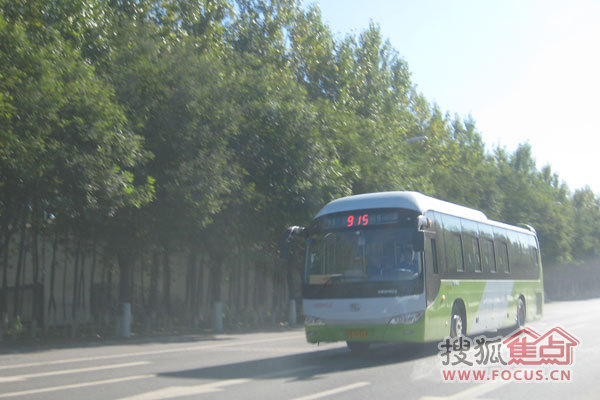 图说秋日富力湾 915路公交车高清图片