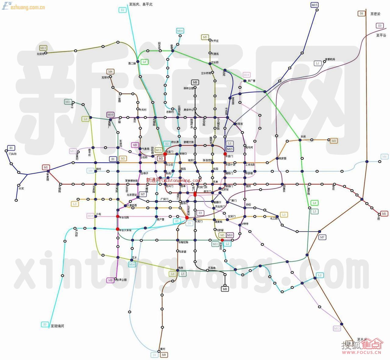 图:通州新城地铁规划图(曝光)