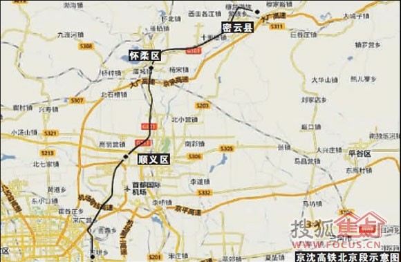 京沈高铁北京规划图,有望升值啊高清图片