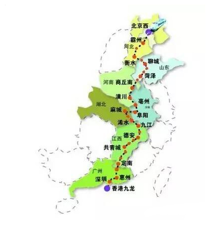 京九高铁走向基本确定,途经任丘,河间!