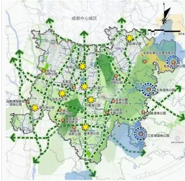 成都科学城生态基底——位于麓湖正南方的4500亩兴隆湖 已蓄水完成