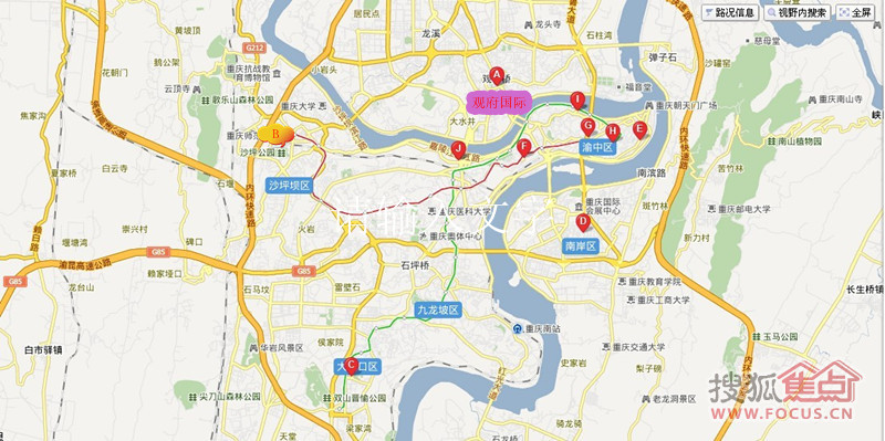 图:百度地图看重庆商圈,都市闲人眼光看光华观府国际