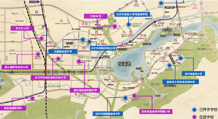 四大名校落户梅溪湖长沙湖名校教育资源大v名校-北京七中梅溪初中部图片