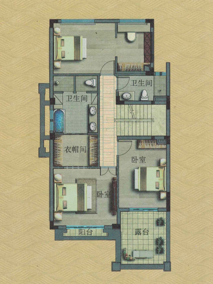 金茂绿岛湖五居室255㎡别墅_金茂绿岛湖户型图-盘锦