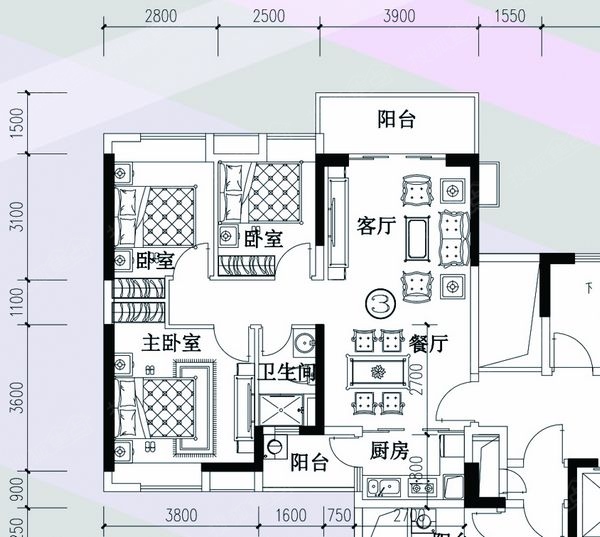 尚上名筑三居室尚上名筑b9栋03户型_尚上名筑户型图-广州搜狐焦点网