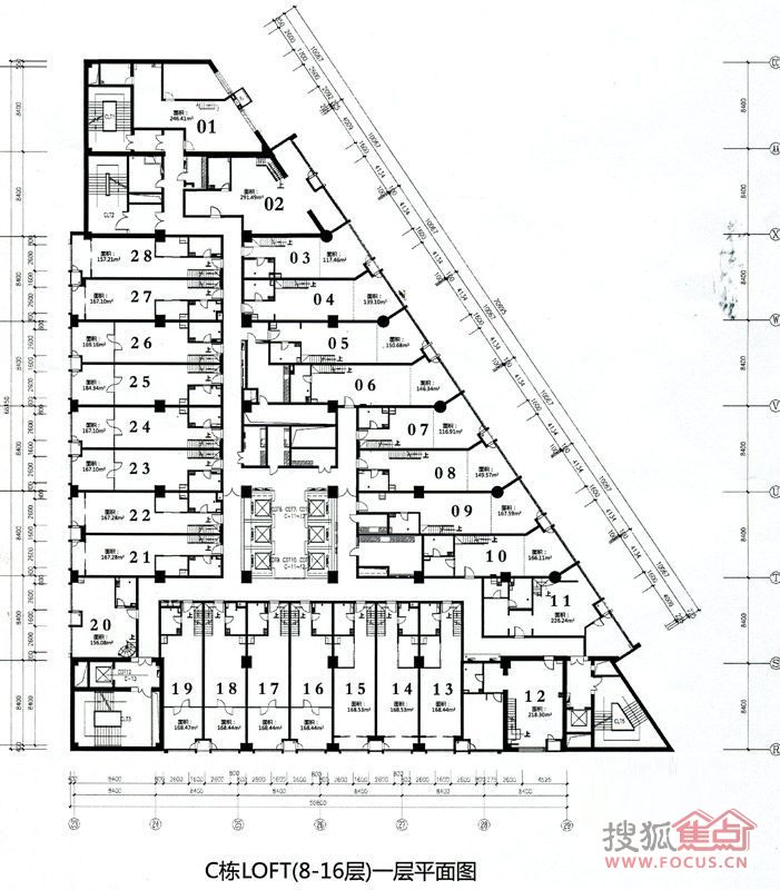 海亮又一城c栋loft8-16层一层平面图-0室0厅0卫