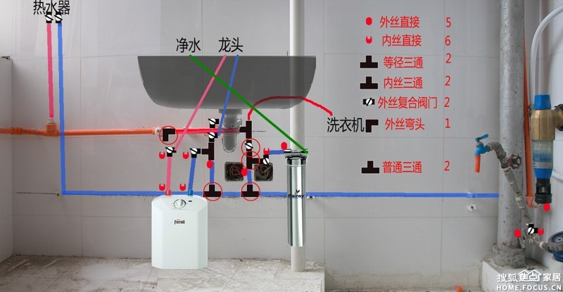 厨房水槽下的上下水★老妈装修日记