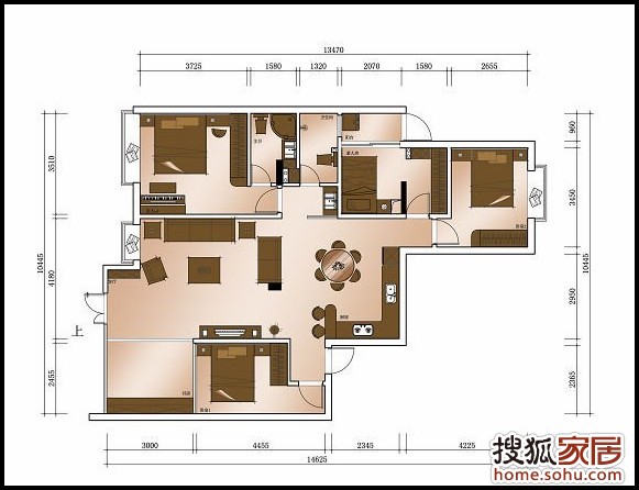 原平面图 房子比较靠近江边,乡村风格属于自然风格的一支,临过江边的房子,业主想感受到"回归自然",自然轻松的空间,在室内环境中力求表现悠闲、舒畅、自然的田园生活情趣,在天花的也运用天然木质朴的纹理,壁炉采用了石、天然木、等材的纹理.