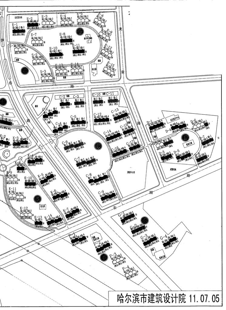 新公务员小区图:伊春路-龙章路-东湖路周边地段户型位置示意图