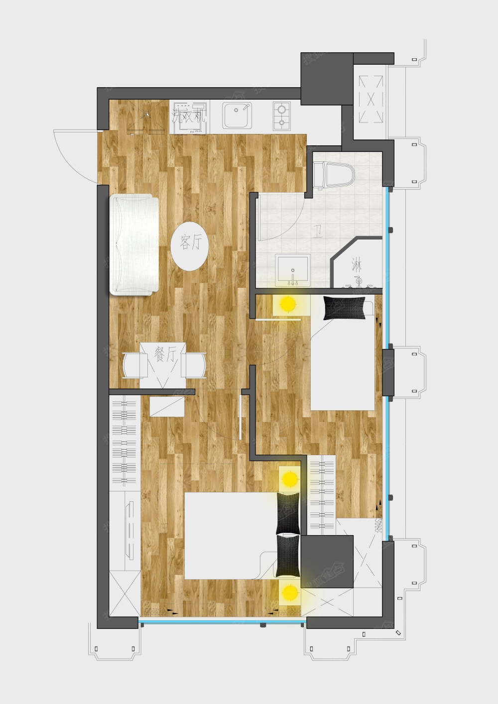 60平米公寓户型户型