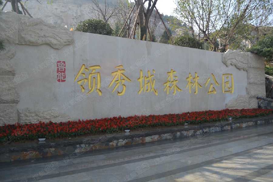 入口处的领秀城森林公园,大气,一级级台阶修葺的恰到好处,一寸寸