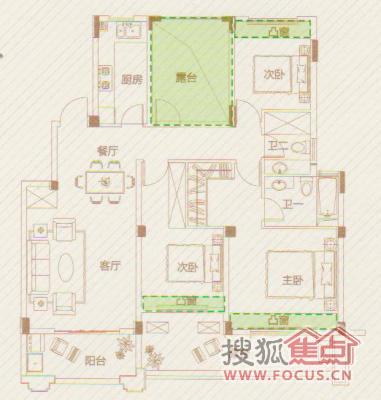 盛世华庭 电梯花园洋房8大户型图鉴赏-奥克斯盛世华庭