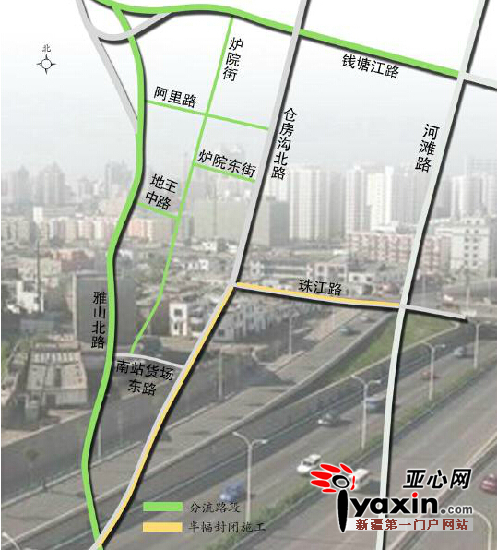 7月12日起乌鲁木齐市仓房沟路珠江路半封闭施工