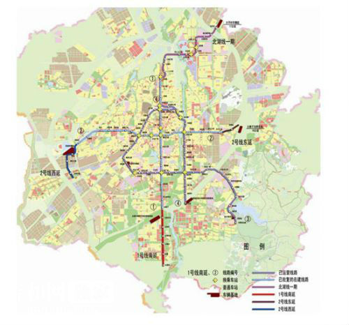 长春地铁1,2号线规划有调整向四个方向延长