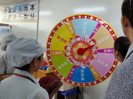 阿尔卑斯职工积极参加大转盘抽奖
