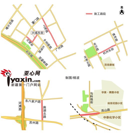 明起乌鲁木齐市区多路段陆续施工交通管制