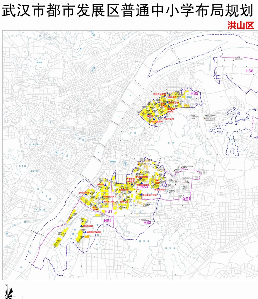 武汉市东湖高新区普通中小学规划及周边楼盘分布图     近几年来