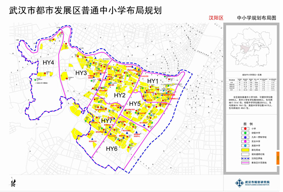 楼盘分布图【点击查看大图】   汉阳区规划学校周边重点楼盘一览表