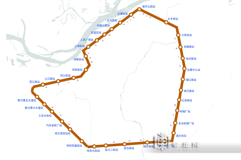 据了解,地铁3号线二期工程是哈尔滨市线网规划中的一条环线.