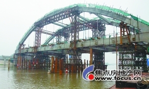 建设中的江北沿江高等级公路滁河大桥