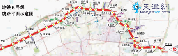 天津地铁5号线设站30座 预计2014年建成(图)