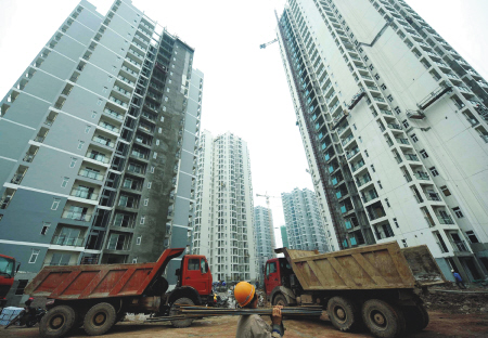 建设中的公租房鸳鸯片区"民心佳园.