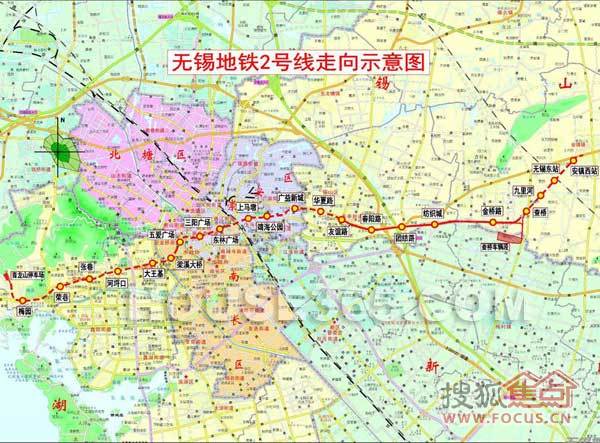 无锡地铁2号线路线图