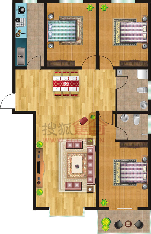 项目由保定市大桥房地产开发有限公司开发,共开发12栋高层,户型面积从