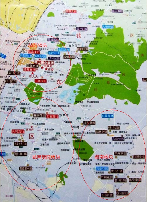 鞍山市铁东区简略地图