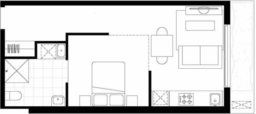 studio单身公寓平面图