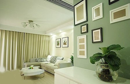23图晒清新淡雅90平绿色空间 简单的家居设计