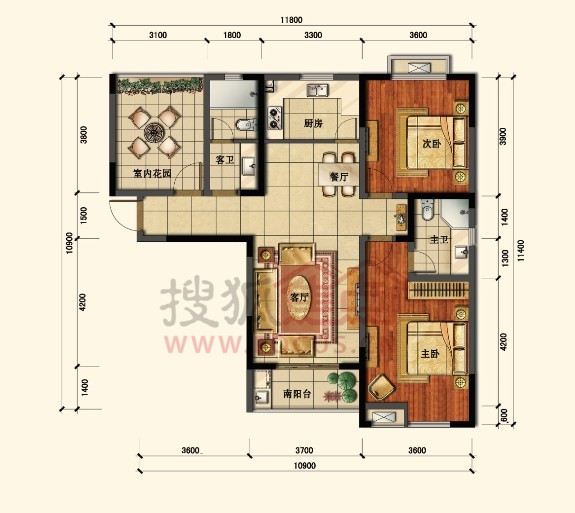 北辰天都3#,4#d3户型图