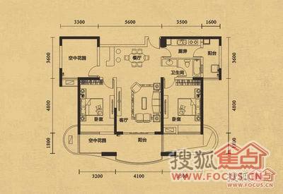 华地公馆华地公馆c1-5平层114.81平米户型图