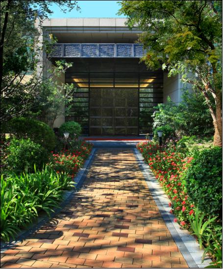 11万平米cbd城市园林 台地绿化下沉式庭院