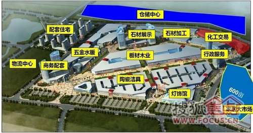 红色区域为湾田国际化工产品交易市场