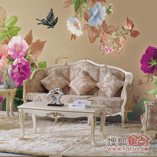 沙发背景时尚完美画壁 让墙告别单调壁纸装饰