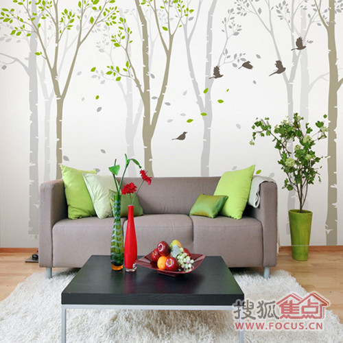 沙发背景时尚完美画壁 让墙告别单调壁纸装饰