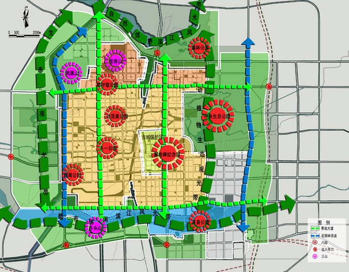 邢台市区绿地系统规划图