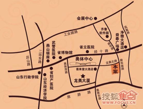 济高·舜奥华府于东城核心地段,距济南市行政中心龙奥大厦仅800米