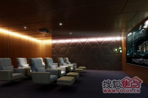 中海银海湾豪华会所 家庭影院效果图