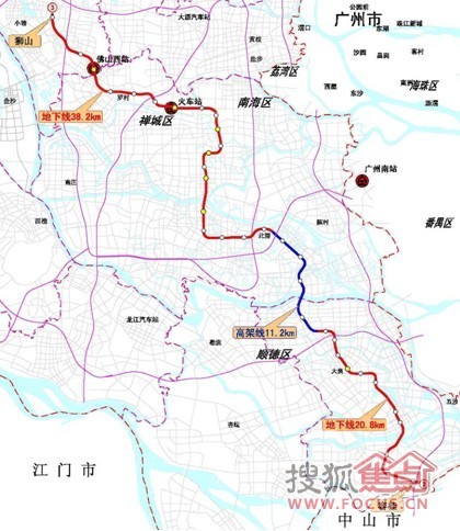 图一:佛山地铁3号线规划图