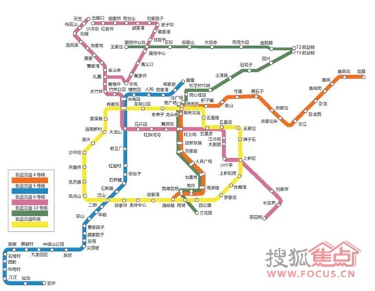 轻轨5号线站点示意图