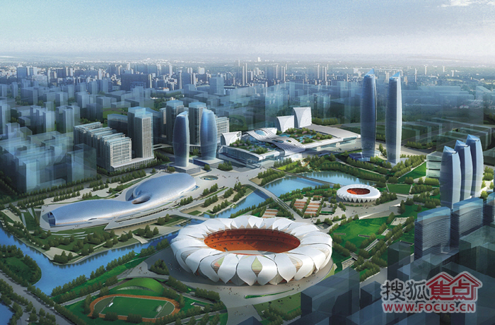 奥体博览城是钱江世纪城最重要的工程,总规划用地584公顷,以体育和