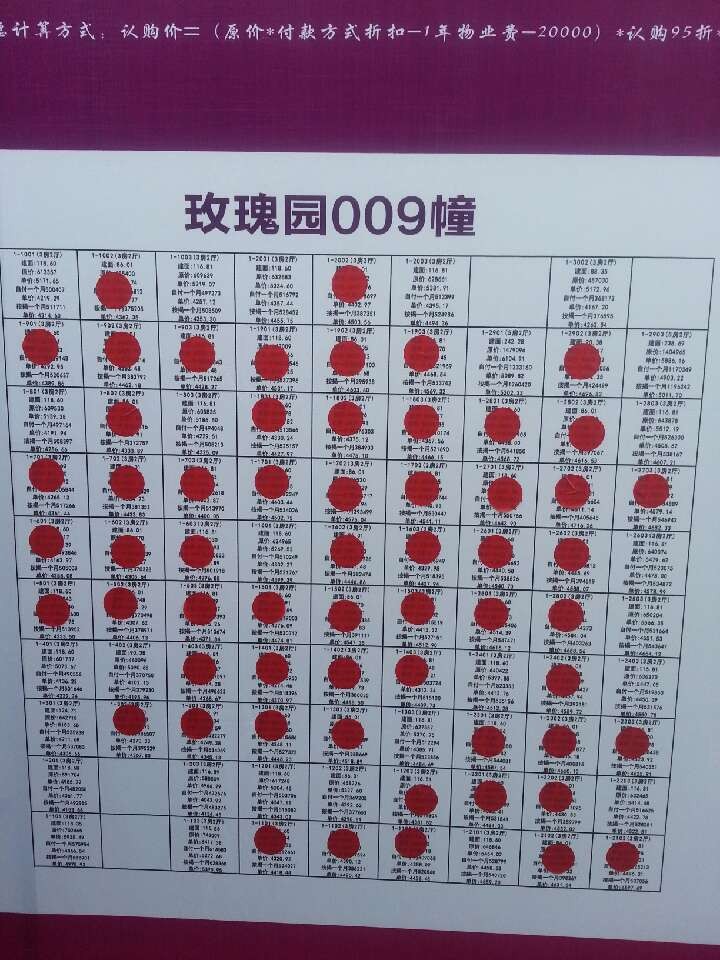 碧桂园城市花园销控表