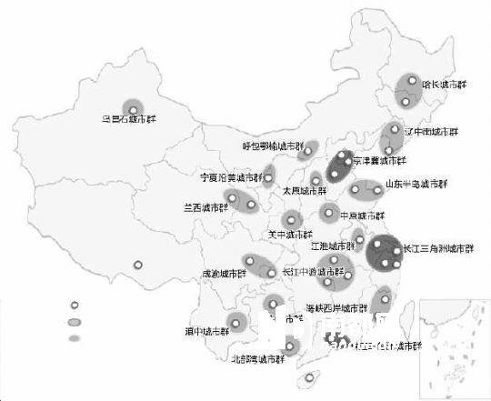 据媒体日前报道,长江中游城市群和成渝城市群有望与前三大城市群并列.