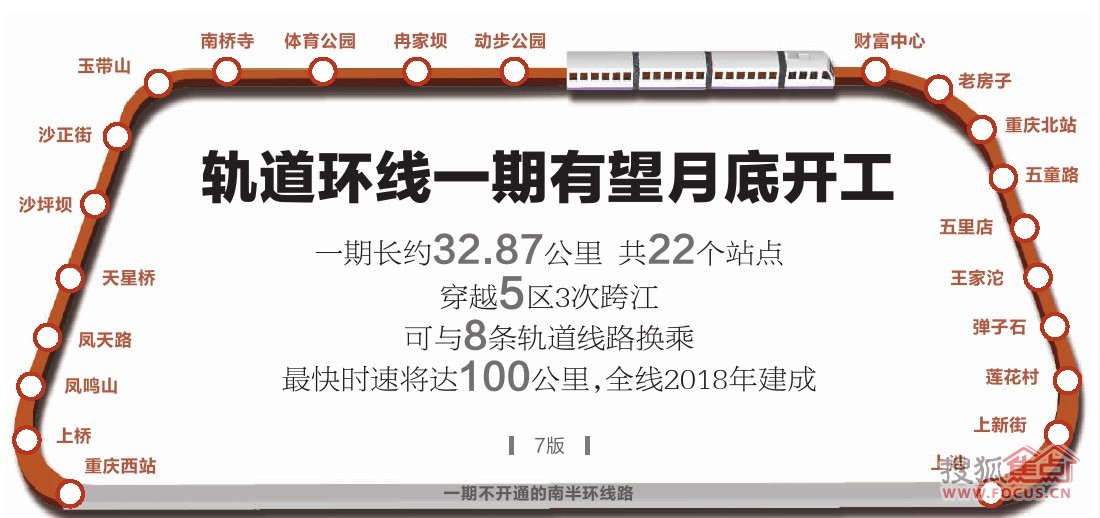 一期为重庆西站至上浩站,共有22个站点,全在地下;全线2018年建成投运